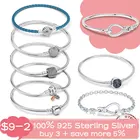 Женский браслет-цепочка из серебра 925 пробы, с подвесками-бусинами