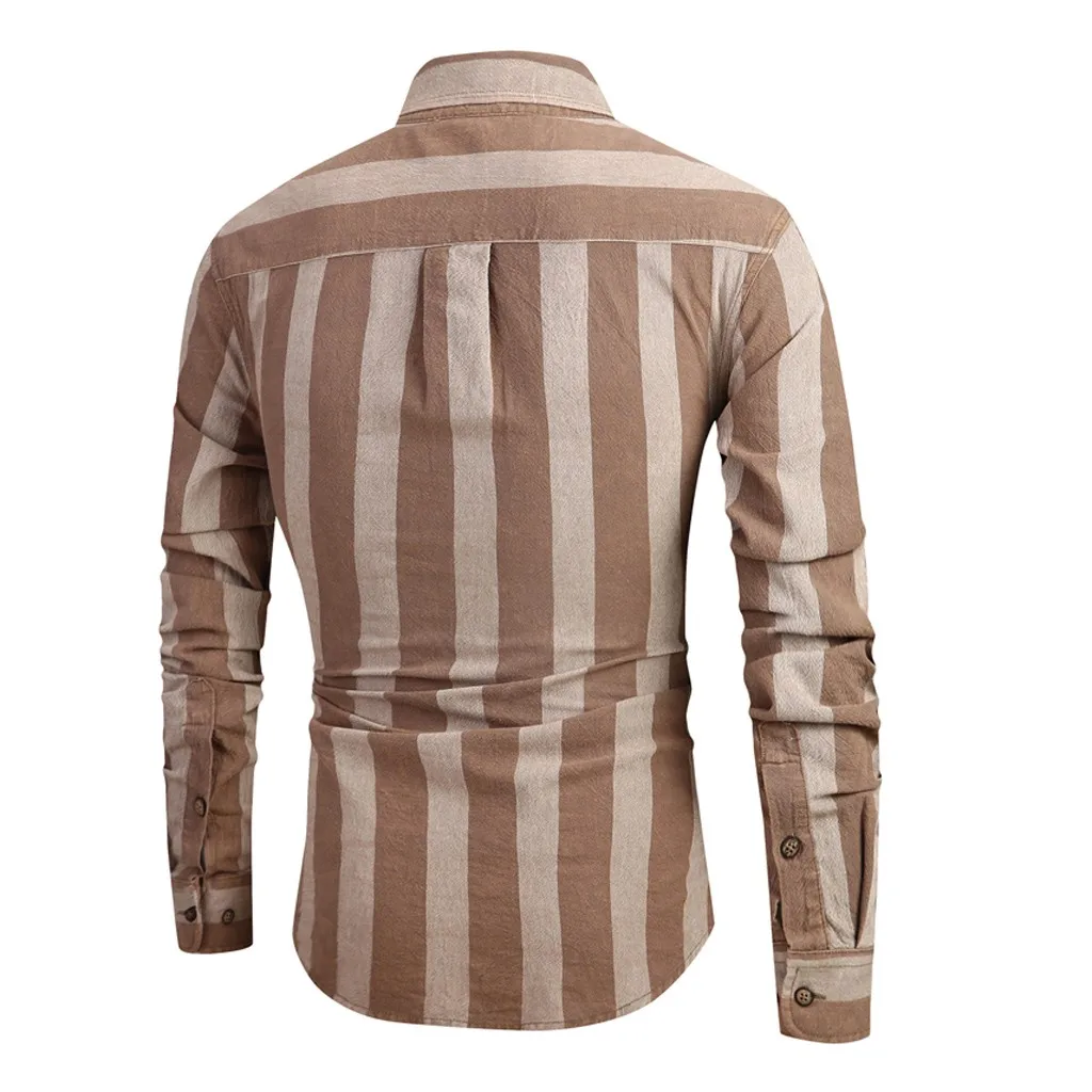 SAGACE Мужская рубашка с длинным рукавом и отложным воротником Повседневная Блузка