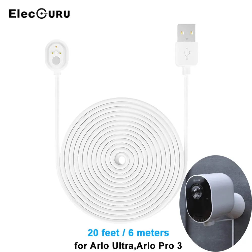 20 футов/6 м зарядный кабель для Arlo Ultra/Pro 3 камеры водонепроницаемый магнитный USB