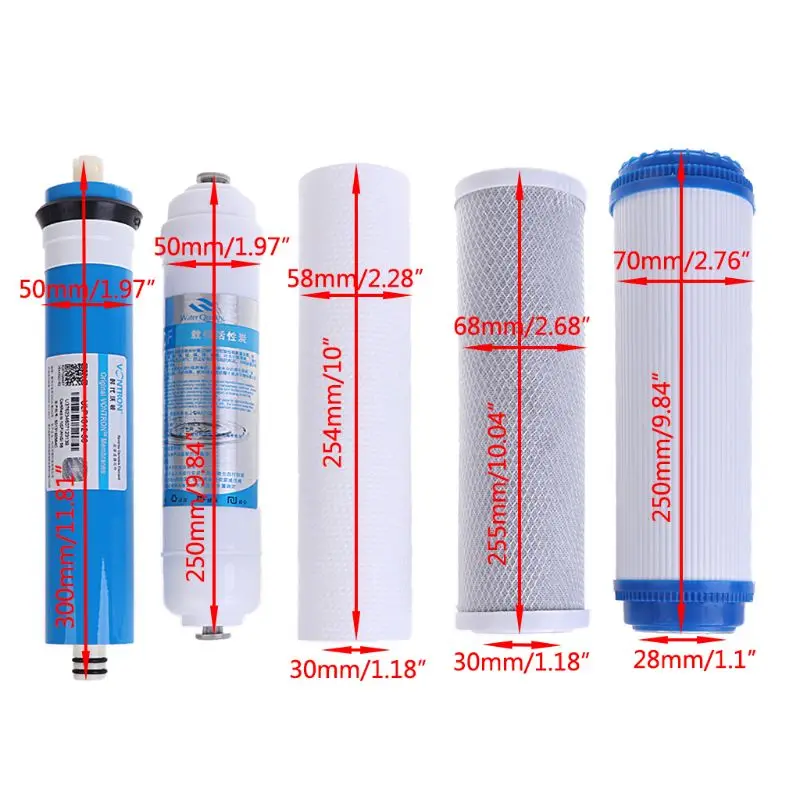 

Five-stage Reverse Osmosis Filter Set Water Purifier Element Cartridge Water Filter Accessories Part
