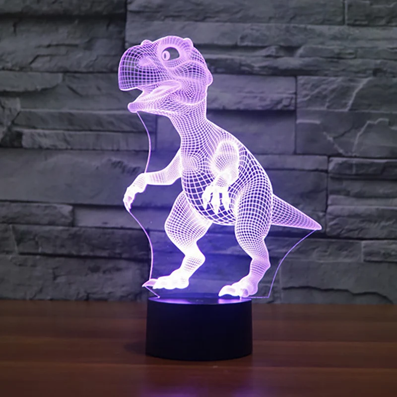 

Акриловая 3D ночник, креативная Настольная лампа с цветным динозавром и USB-зарядкой, прикроватный декоративный светильник для спальни