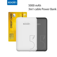 cooin mini power bankiphone external battery powerbank small 5000mah built in cable for xiaomi iphone 13 samsun qc2 0 pd2 0
