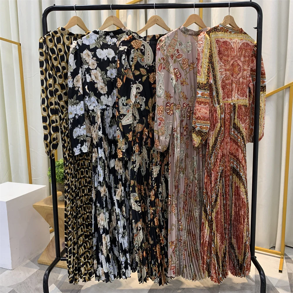 

Pleated Kaftan Dubai Abaya Turkey Muslim Fashion Hijab Dress Islam Clothing Oman Abayas for Women Vestidos Robe Musulman De Mode