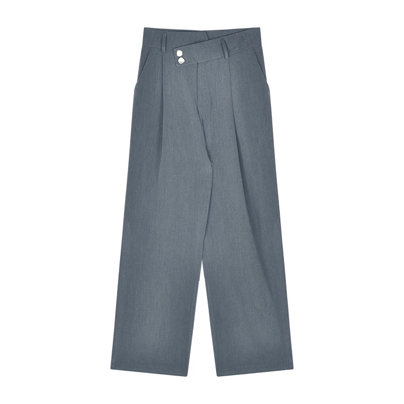 Женские брюки 2021 уличная одежда прямые однотонные с высокой талией мешковатые