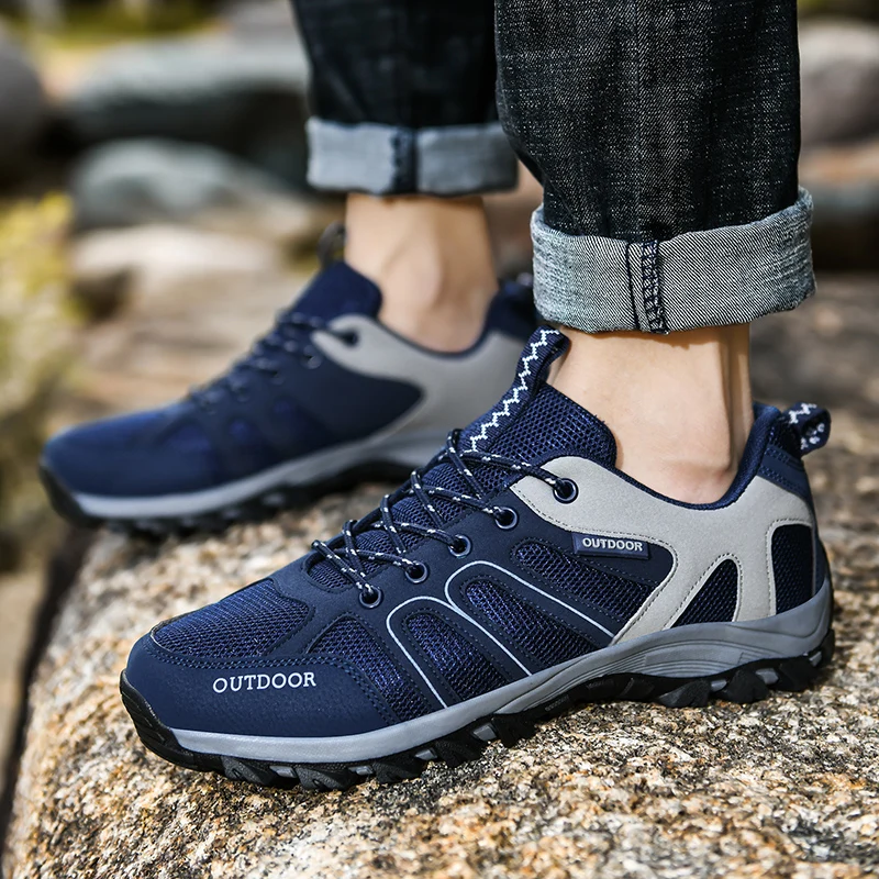 

New Designers Men's Hiking Shoes Outdoor Trekking Shoes Man Camping Tourism Sport Sneakers Breathable Climbing Shoes for Men