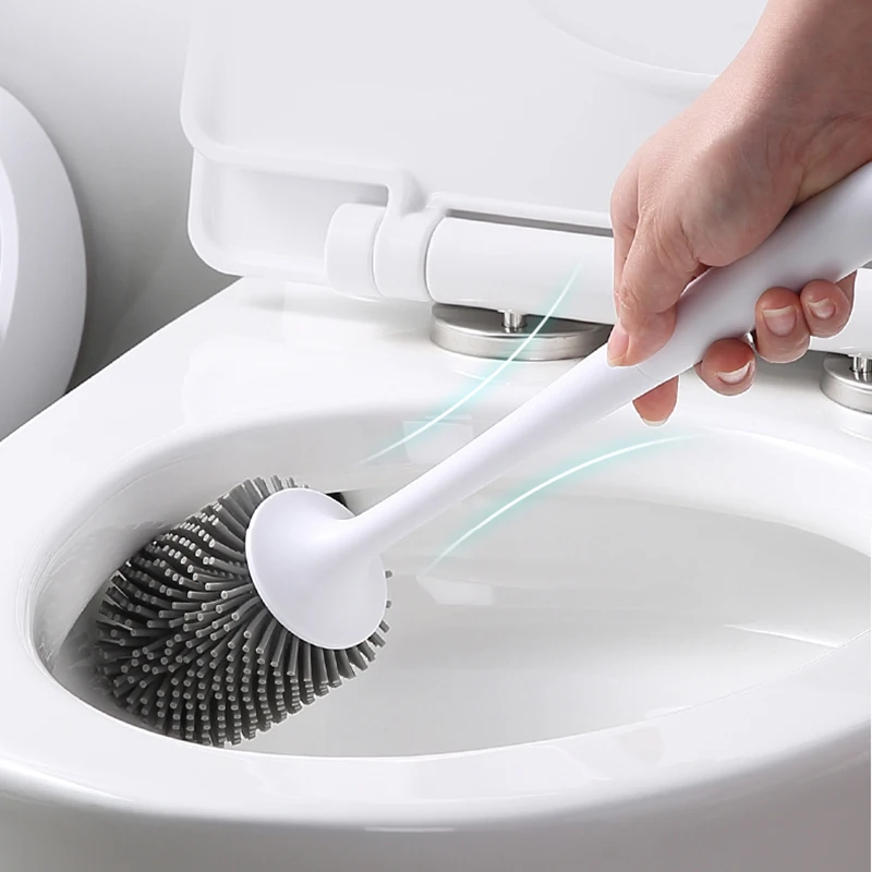 silicone toilet brush for wc accessories drainable toilet brush wall mounted cleaning tools home bathroom accessories sets free global shipping