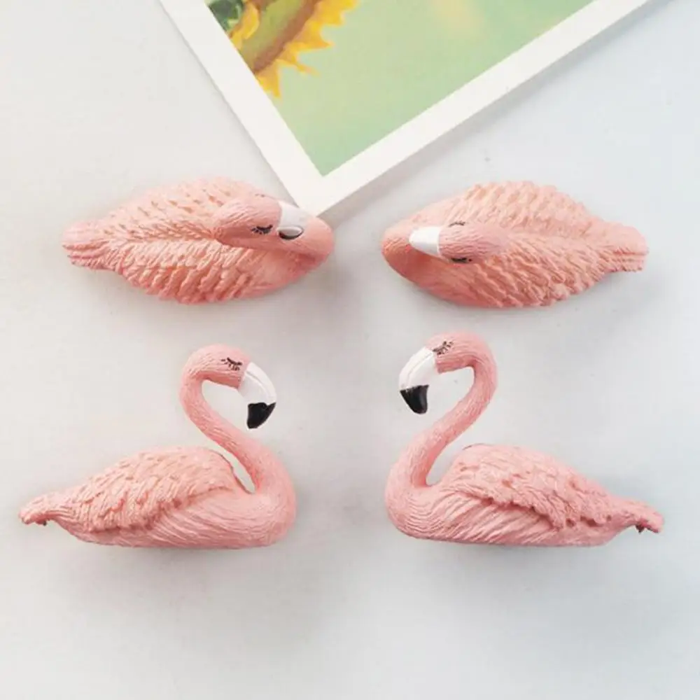 Наклейки в виде розовых фламинго искусственных животных птиц Мультяшные