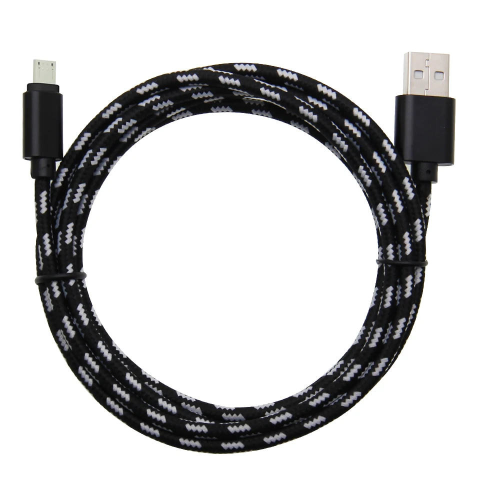 Оптовая продажа 1 м 3 фута текстильный V8 Micro USB кабель для зарядки и передачи данных