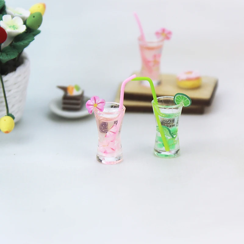 

1/12 Kitchen Room Food Drink Cup For Doll DIY Miniature Dollhouse Cherry Blossom Cup MiniWorld Dolls Accessories