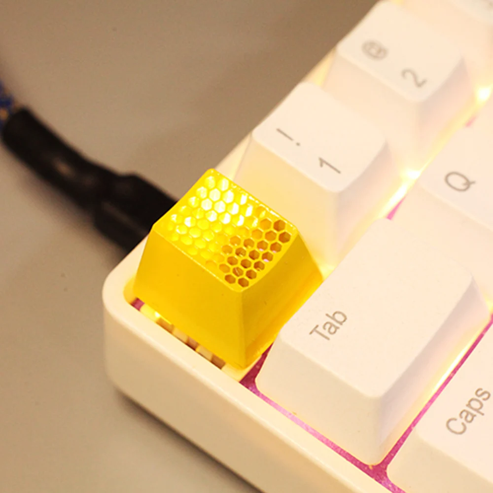 3d-колпачки для клавиш с подсветкой из смолы золотым сотовым дизайном Cherry Mx Switch