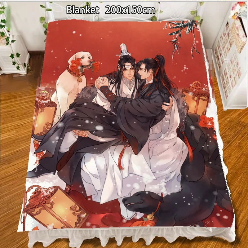 

Fleece Blanket Mo Dao Zu Shi Wei Wuxian Lan Wangji quilt carpet soft bedding accessories 200x150cm