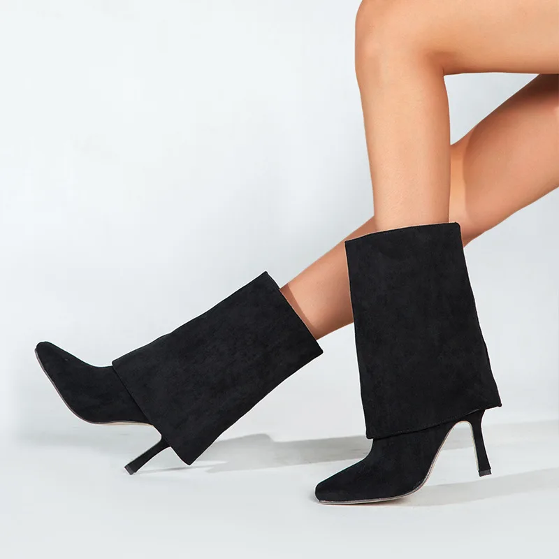 

Ботинки женские до середины икры, Роскошные Дизайнерские Сапоги, Резиновый Каблук, модная обувь на низком каблуке, белые, зима 2021