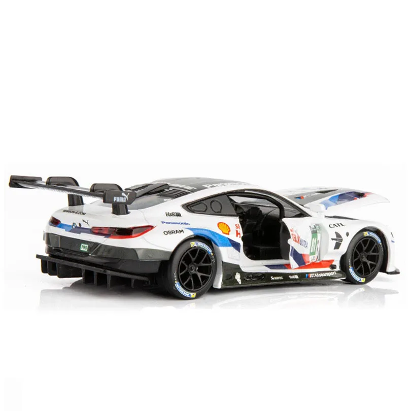 

1/32 M8 GTE Sports Car Simulation Toy Car Model Alloy Pull Back Children Toys Genuine License Collection Gift Off-Road Vehicle
