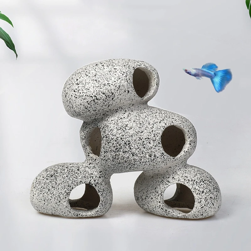 

Rock Cave Aquarium Fish Tank Decoration Pond Hideaway House for Shrimp Fish Hiding Breeding Spawning Hideout Tank Decor Ornament