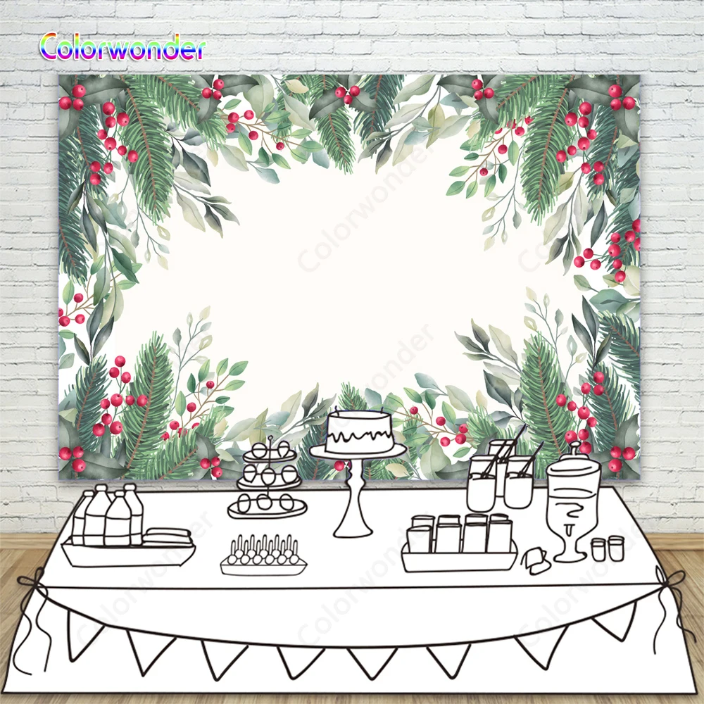 

Green Leaves Red Fruits backdrop photocall Kids party background photography photozone