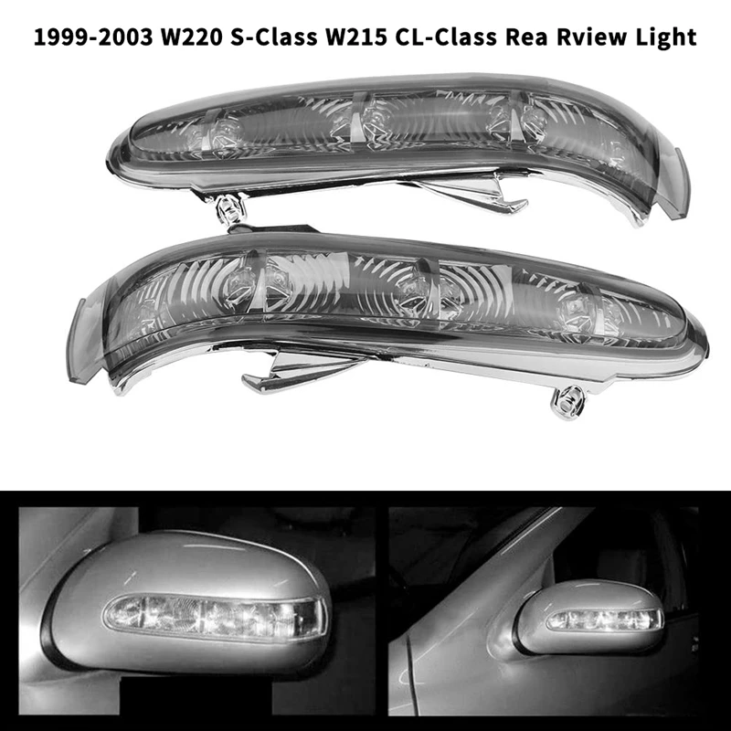 

Pair Rear View Side Mirror Lamp Indicators Turn Signal Light For Mercedes Benz S/CL Class W220 W215 1999-2003 Smoke