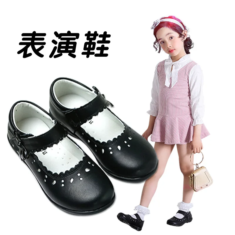 

2021 Ins New Fashion Girls Shoes Leather Shoes Spring Autumn Girls Fashion School Shoes