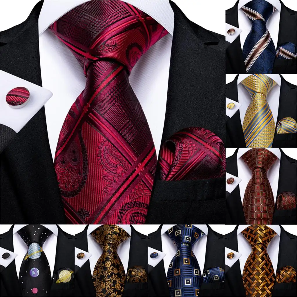 Качественный мужской галстук красный винный синий полосатый Шелковый Свадебный