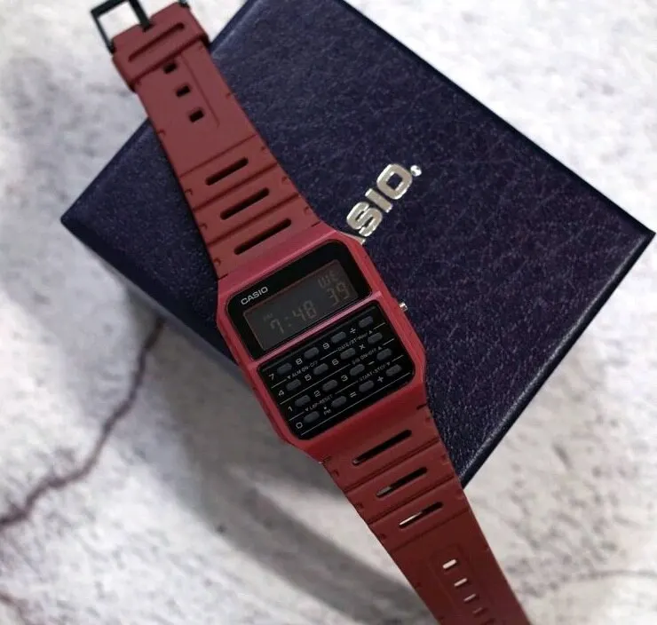Часы ``CASIO`` CA-53WF-4B мужские японские наручные часы с калькулятором секундомером и