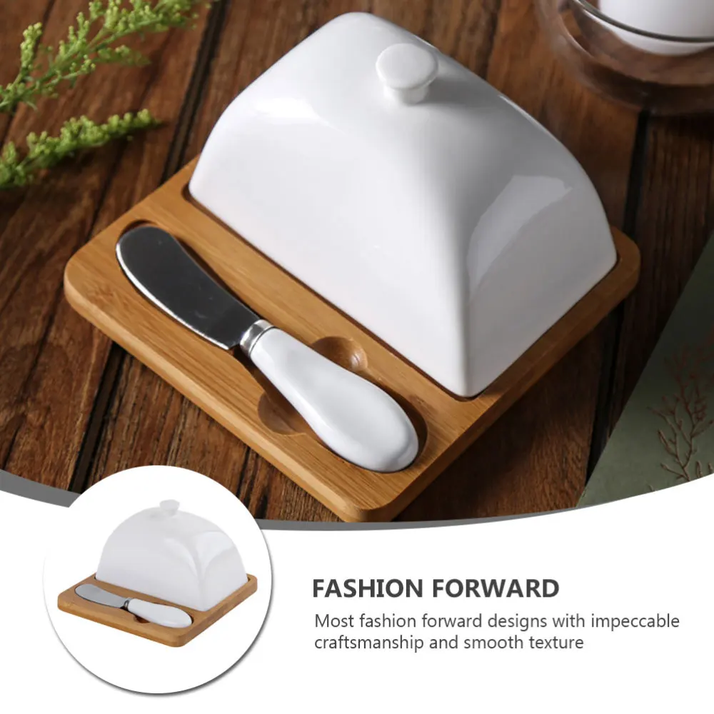 

1 Set Food Container Butter Plate with Lid Home Tableware Storage Boxes