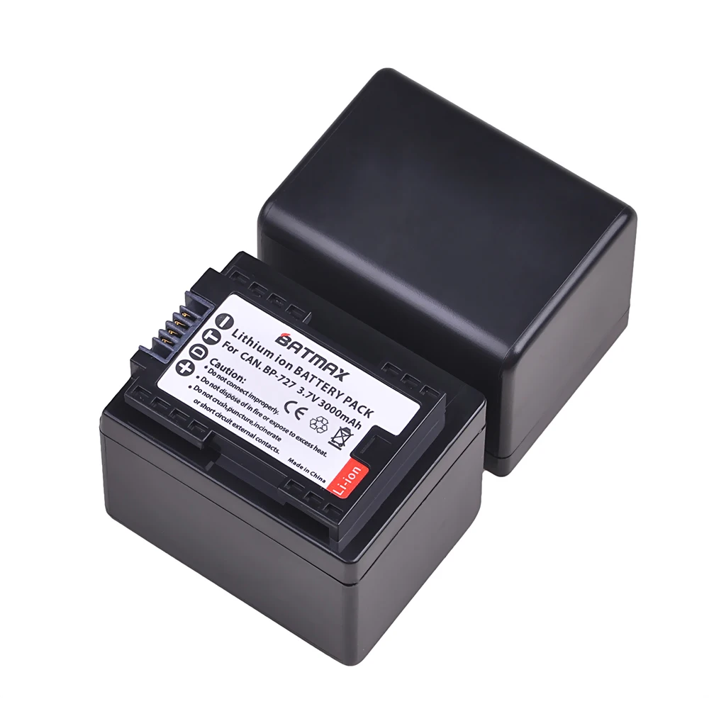 2 шт. аккумулятор BP 727 BP727 + USB двойное зарядное устройство для Canon фотокамера VIXIA HF R30