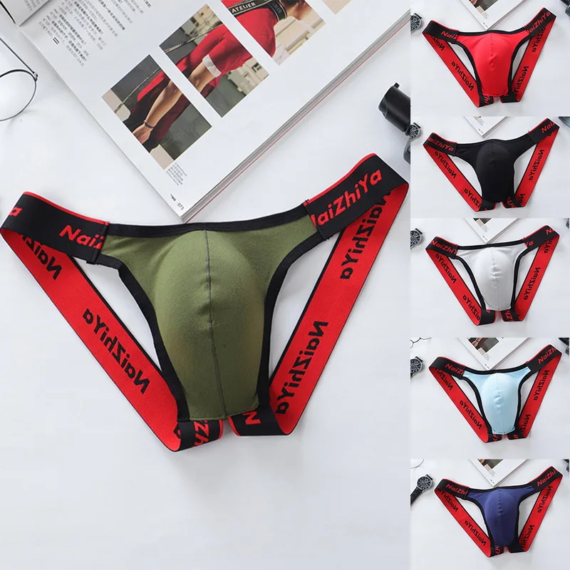 

Men's Underwear Men Sexy Briefs Jockstrap U Pouch Man Low Waist Panties Thongs Mesh Underpants G-Srting U Convex
