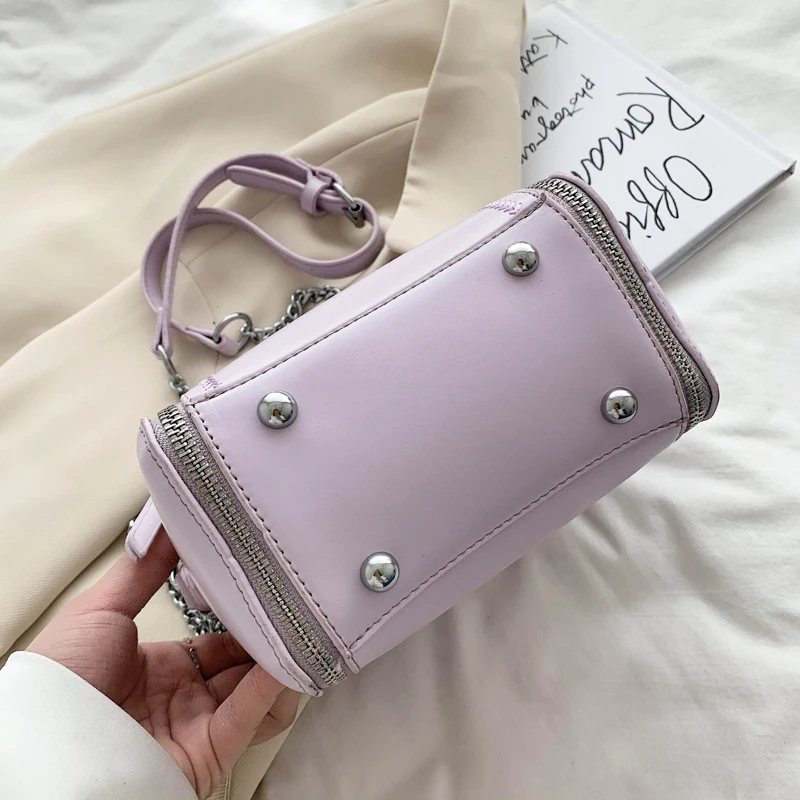 

2020 New PU Leather Summer Retro Shoulder Bag Bucket Bags Female Crossbody Bag Ladies Hasp Chains Handbag