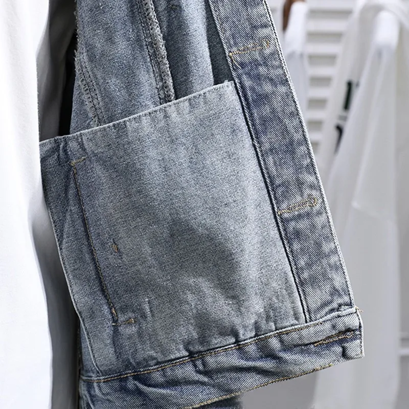 Куртка CHICEVER женская джинсовая винтажная Свободная верхняя одежда из денима с