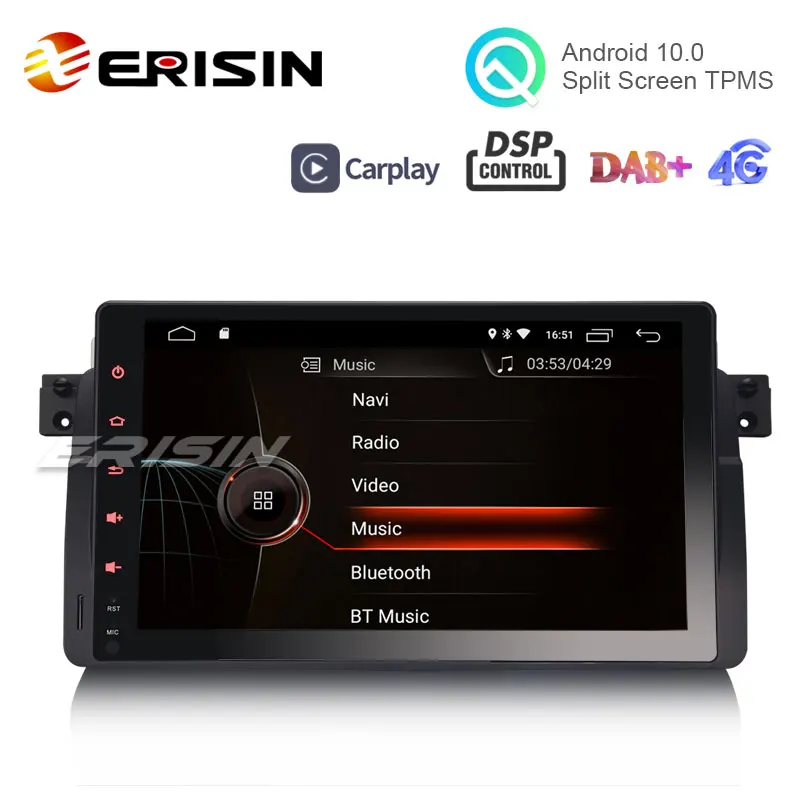 Erisin ES4296B 9 &quotAndroid 10 0 OS GPS 4G TPMS DAB + Apple CarPlay DSP для BMW E46 M3 Rover 75|Автомагнитолы| |