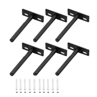 6pcs floating shelf brackets concealed blind shelf support for raw wood shelves