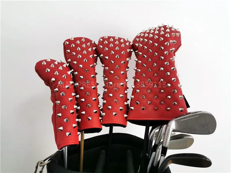 Премиум красные туфли с заклепками для игры в гольф головные уборы драйвер