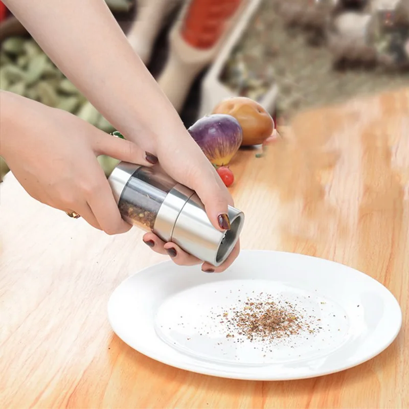 Manual Salt Pepper Mill Grinder Stainless Steel Seasoning Muller Kitchen Tool Accessories Grinding Bottle Spice Sauce | Дом и сад