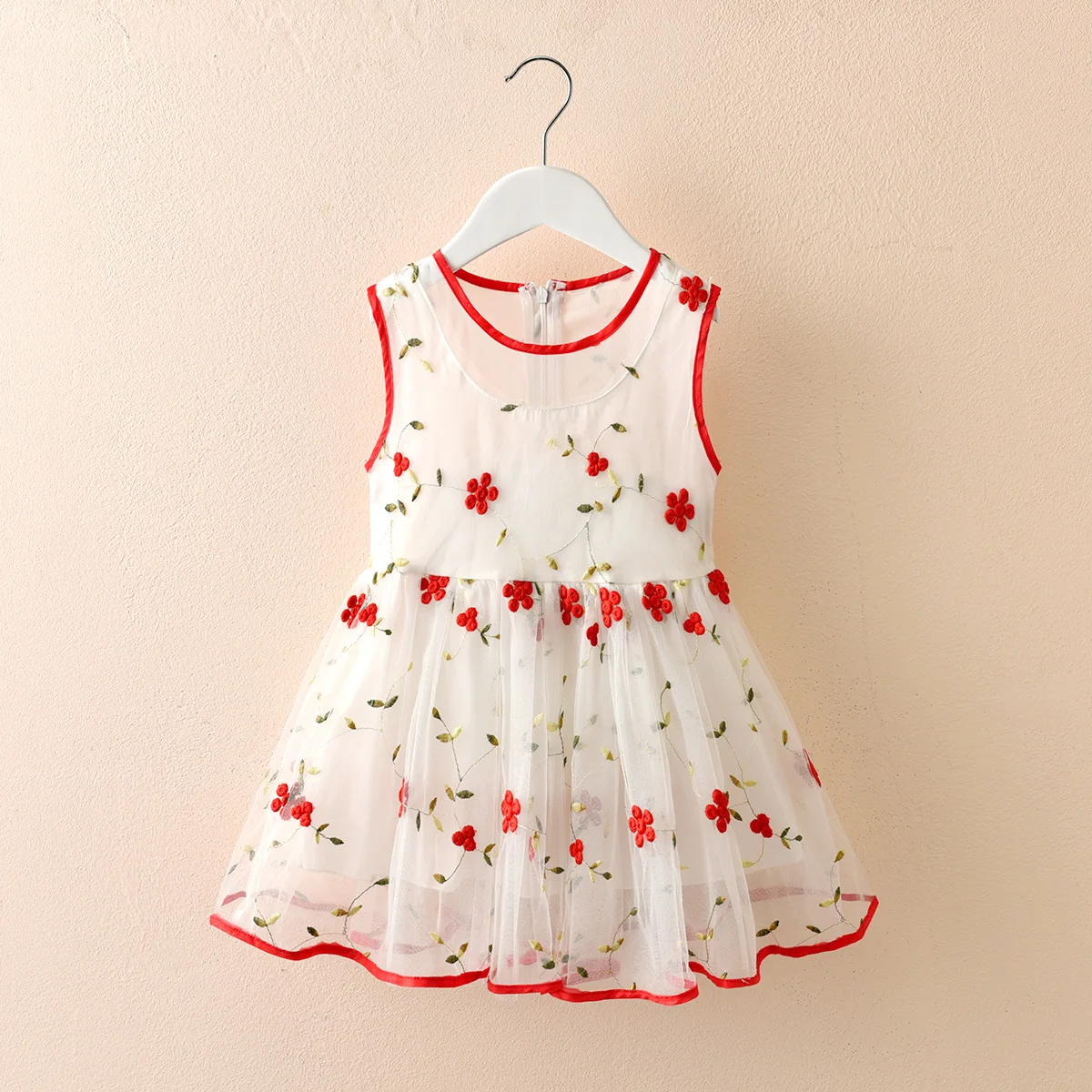 Thunderers Summer Kids Princess Dress Girl Sleeveless Printed Floral Mesh Party Casual Children Clothes | Детская одежда и обувь