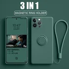 Оригинальный силиконовый магнитным кольцом чехол на iPhone 13 Pro Max, чехол на Apple iphone 13 Pro Max A2645 A2643, чехол с ремешком на палец, подставка чехол на iphone13 ProMax чехол-держатель