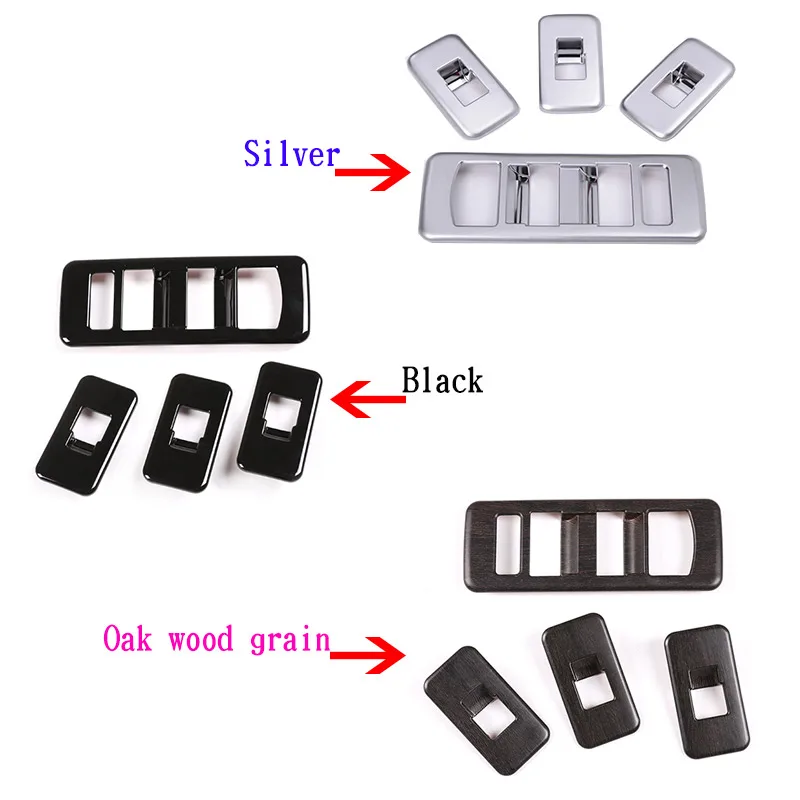 

3 Color For Land Rover Discovery 5 2017-2020 L462 LR5 Car ABS Chrome Black Interior Window Lift Switch Button Cover Trim 4pcs