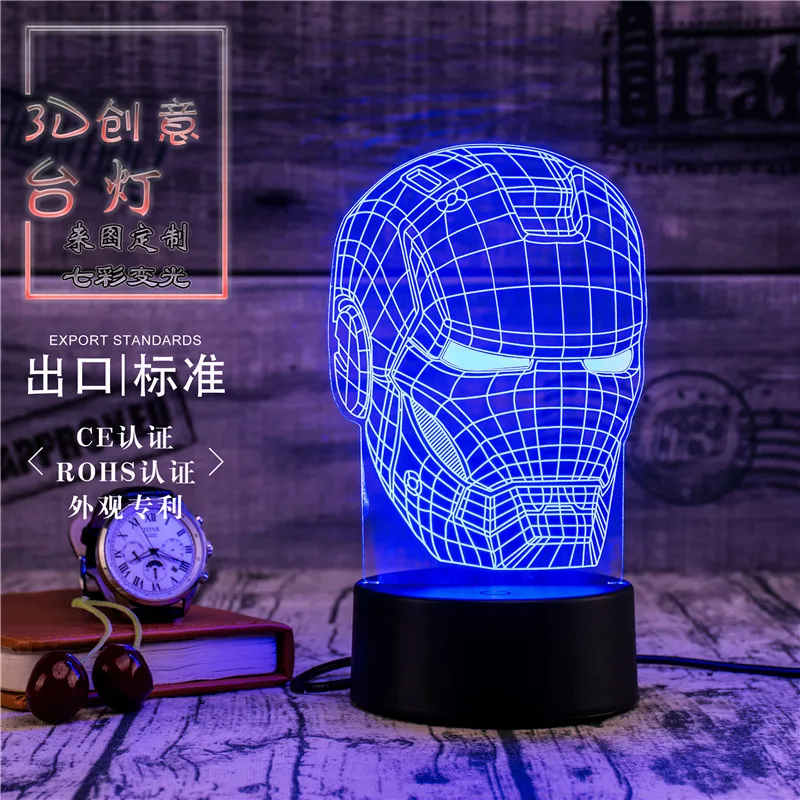 Настольная светодиодная 3D лампа ночсветильник для дома коридора отеля вечеринки
