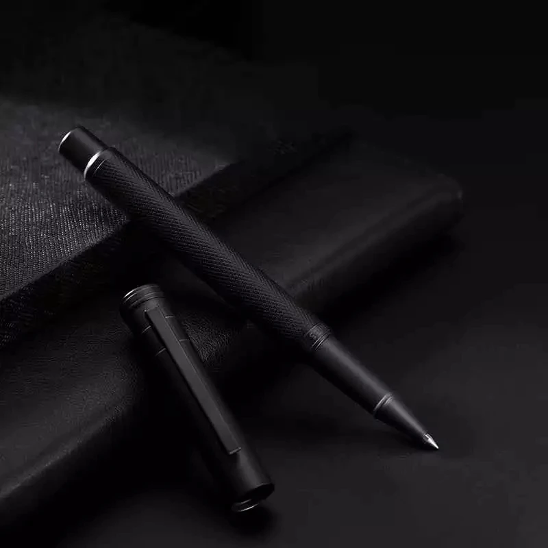 

HongDian Black Rollerball Pen Beautiful Tree Texture Smooth 0.5mm Point Excellent Writing Gift Pen for Signature Business Office