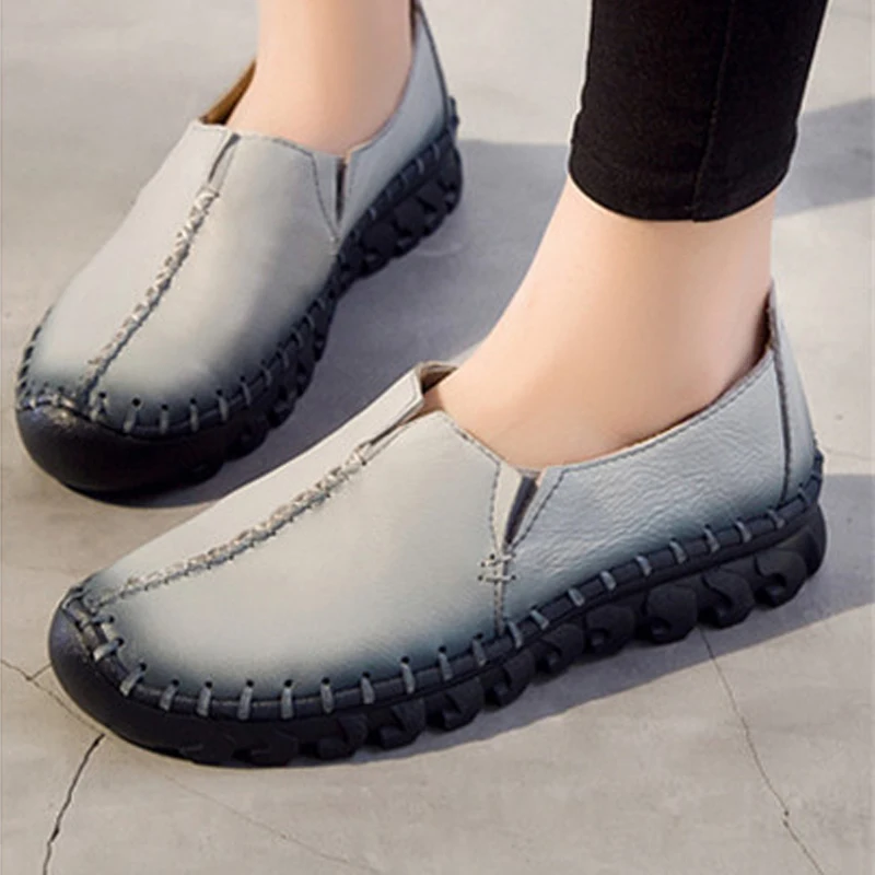 Туфли YAERNI женские из натуральной кожи брендовые лоферы без застежки плоская