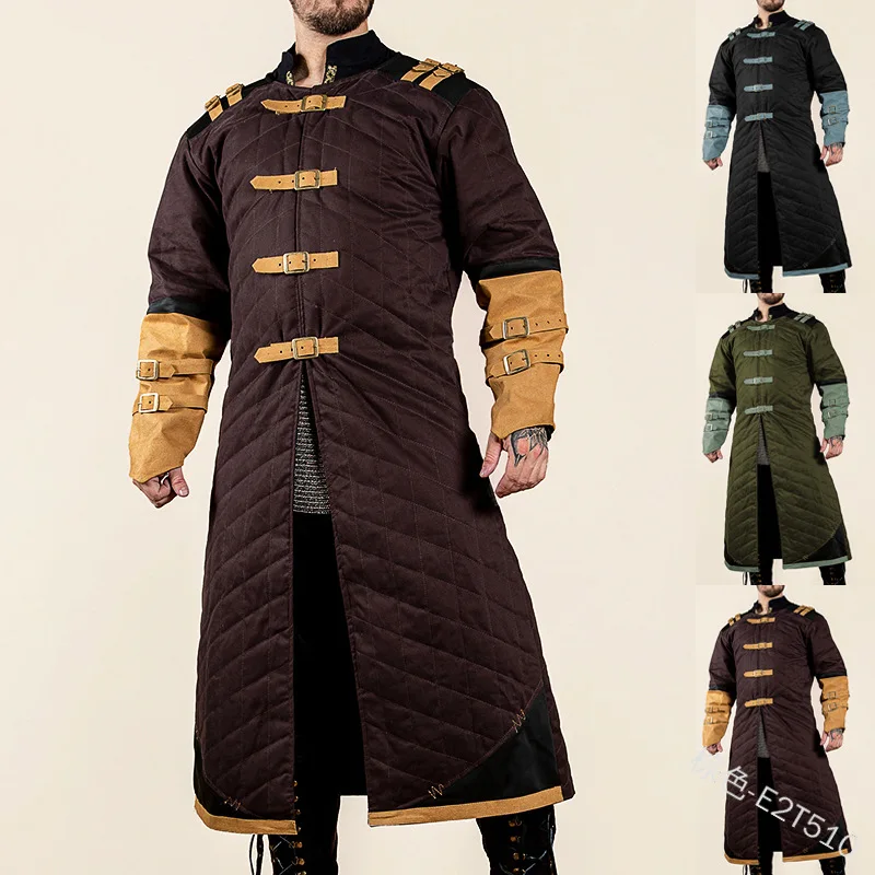 Средневековый Костюм ларпа викинга для взрослых мужчин Leopold Gambeson парусиновая