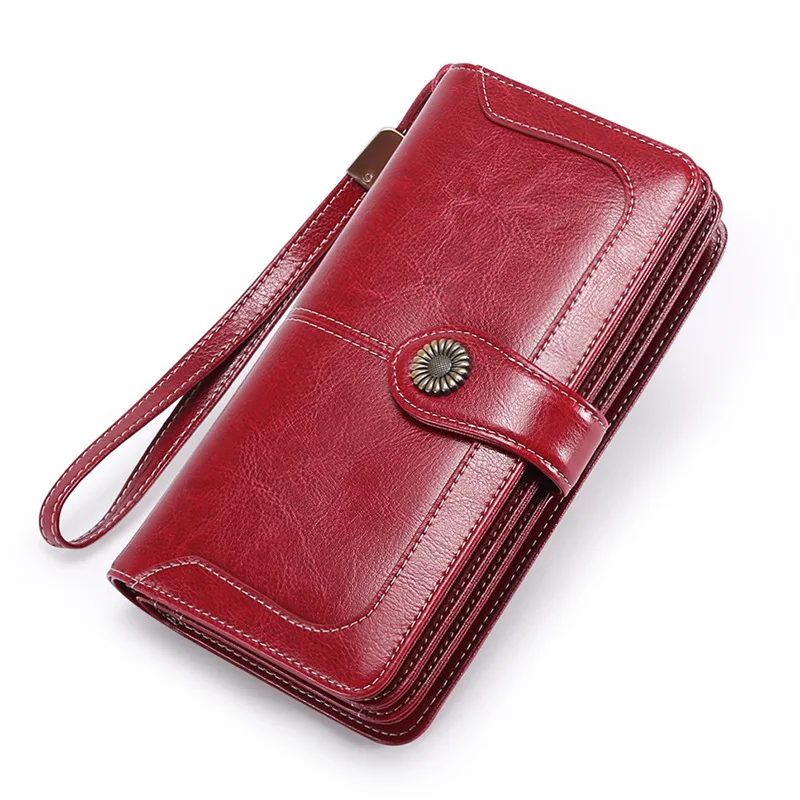 

Fashion women wallet Lady Retro Solid Color Leather Long Wallet Phone Bag Card Package bts wallet money purse Dropshipping