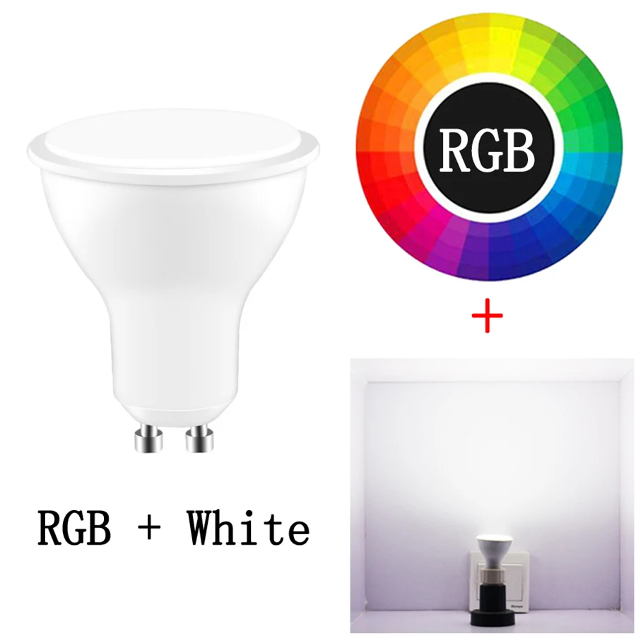 GU10 RGB светодиодный светильник 8 Вт ИК пульт дистанционного управления AC 85-265 в атмосферное освещение 16 цветов Сменные декоративные огни теплый белый - Испускаемый цвет: RGB White