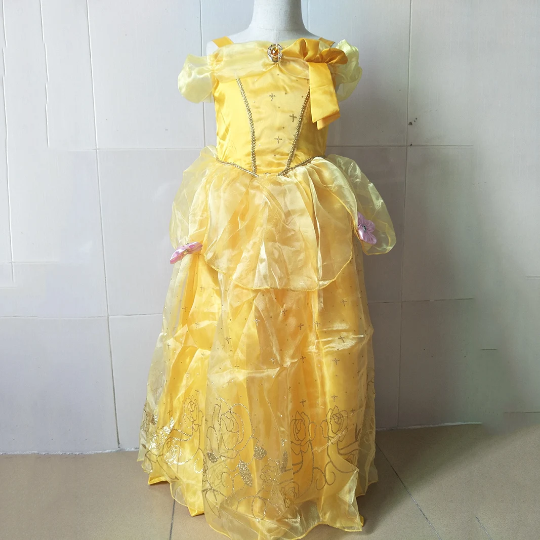 

2-9Y Princess Birthday Kids Dress Character Pattern Children Toddlers Halloween Kids Cosplay Costumes Pink Cartoon Girls Dresses