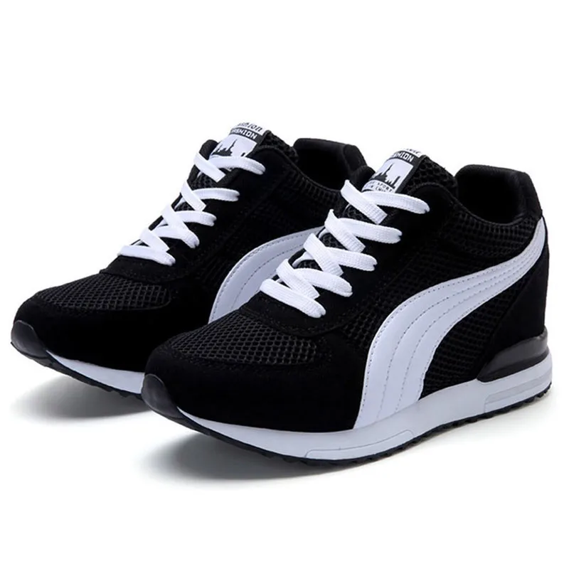 Женские кроссовки на танкетке LIN KING уличные с высоким верхом толстой подошве со