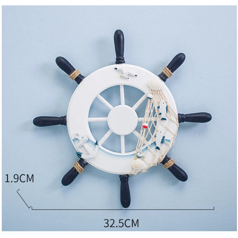 32 см морской Средиземноморский стиль деревянный корабль руль рыболовная сеть