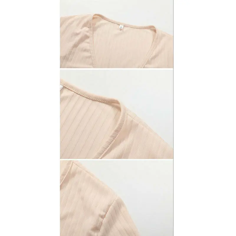 Осенняя Женская модная футболка с длинным рукавом облегающая глубоким v-образным