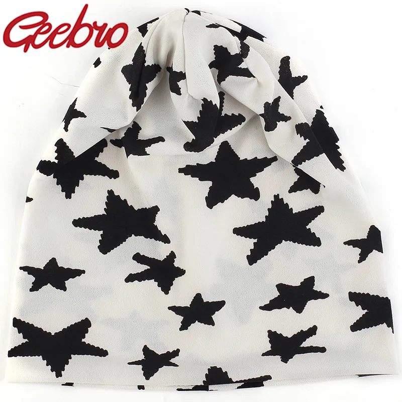 

Geebeo Skull Star Houndstooth Soft Hat Women Men Unisex Bonnet Caps Fashion 1pc Hat High Quality Knitted Beanies Winter Warm Cap