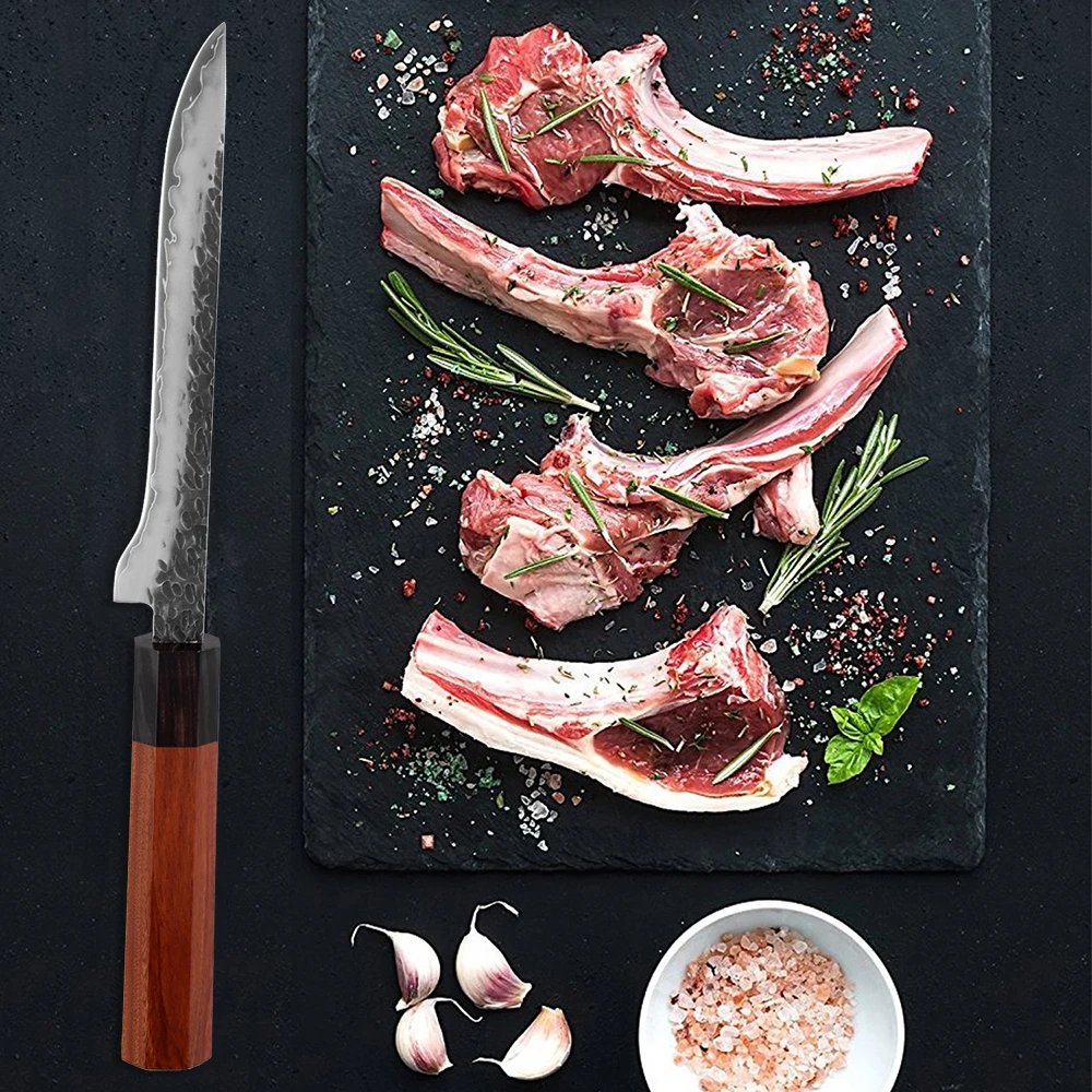 

XITUO Boning Knife Three-layer Composite Steel Chef Knife Handmade Forged Sharp Professional Deboning Cleaver Octagonal Handle