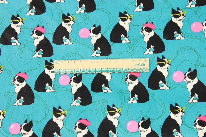 Мультяшный Французский бульдог шитье хлопчатобумажная Поплиновая ткань сделай