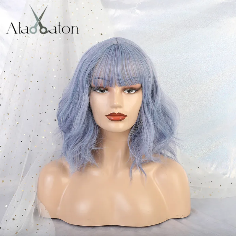 ALAN EATON Pixie Cut короткие волнистые женские волосы парики синтетические Bobo с челкой