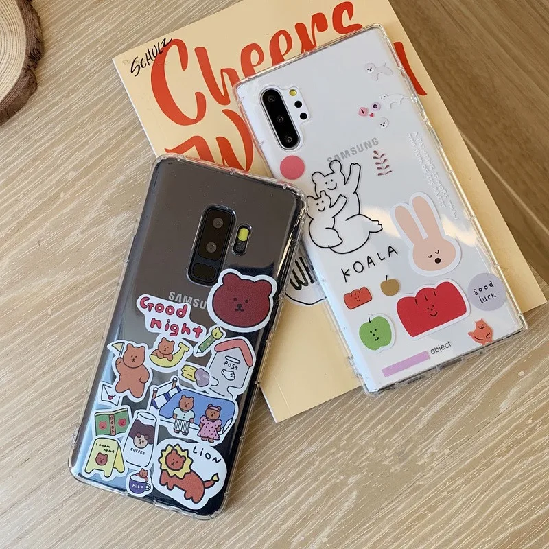 Чехол Meachy S10 с милым мультяшным медведем чехол для телефона Samsung Galaxy Plus Note 10 9 8 S9 S8